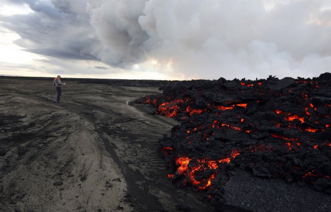 Извержение вулкана Баурдарбунга в Исландии