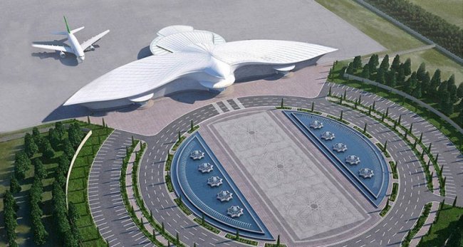 В Туркменистане открылся аэропорт в виде летящего сокола