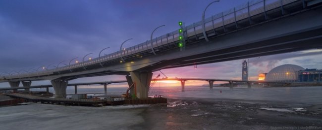 Строительство моста через Большую Невку - было и стало