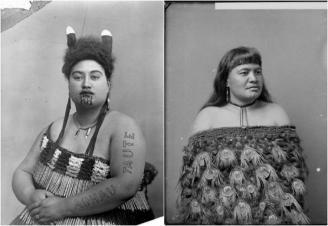 Женщины маори со священными татуировками