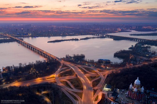Киевские рассветы и закаты с высоты