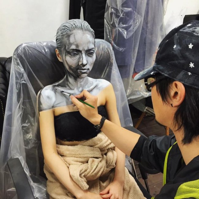 Жуткий макияж от японского художника