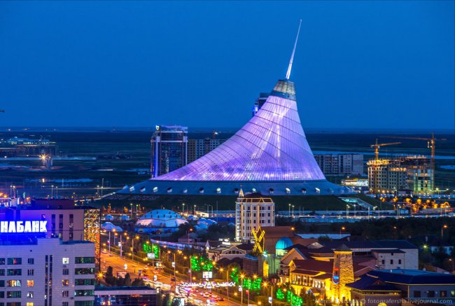 Вечерняя Астана с высоты