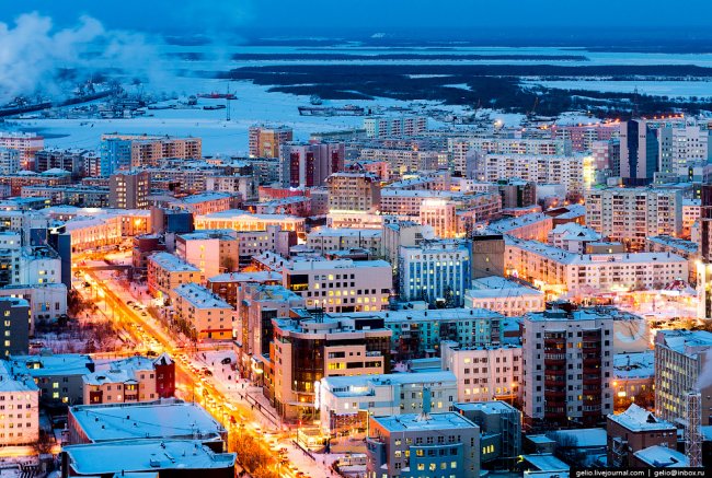 Якутск с высоты: крупнейший город на вечной мерзлоте